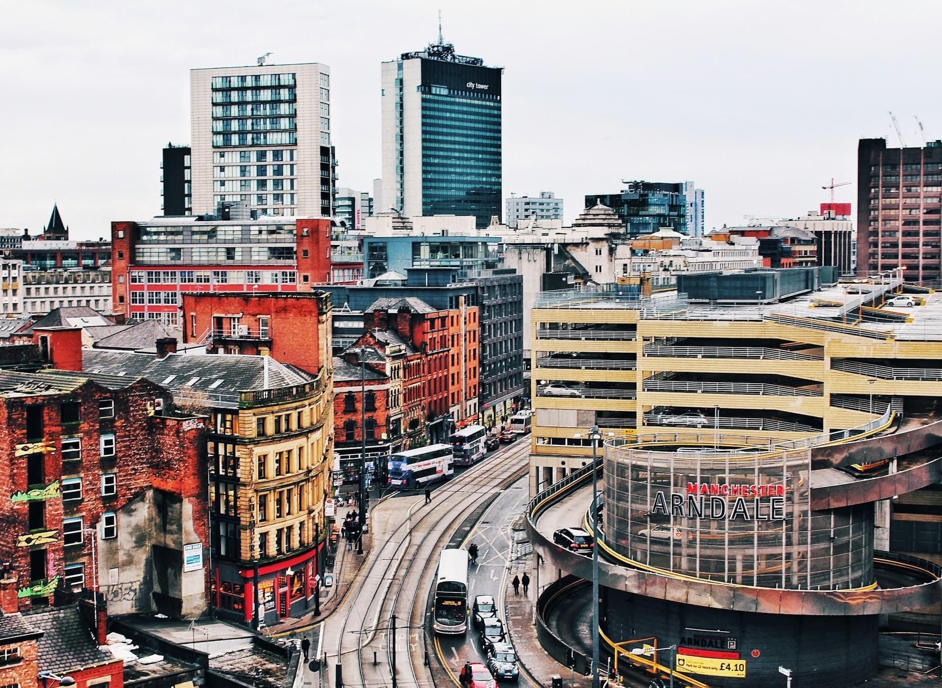 Manchester city centre from the air